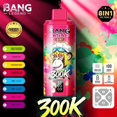 Bang Legend 300000: Avaa uusi e-savukekokemus, nauti 300 000 hengityksestä pu...