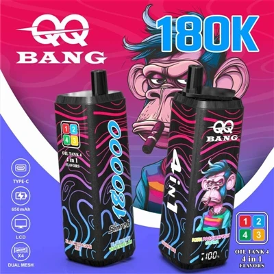 QQ BANG 180K – Uusi trendi moni-makuisten kertakäyttöisten elektronisten savu...