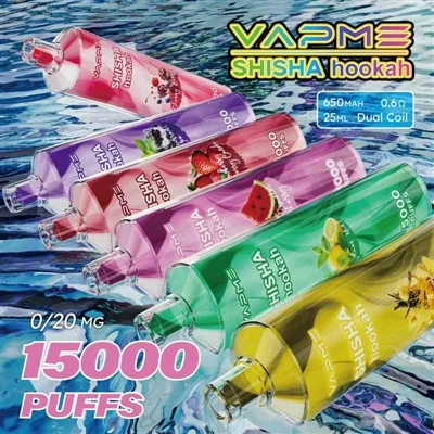 Vapme Shisha Hookah 15000: Kevyen vesipiippukokemuksen ja ladattavan kertakäy...