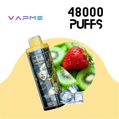 VAPME CRYSTAL 48000: suuren-kapasiteetin kertakäyttöinen e-savuke, joka todel...