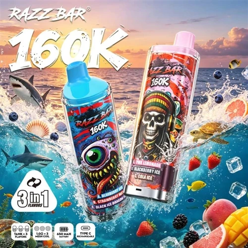 Razz Bar 160K Puff: useiden makujen, pitkän akunkeston ja älykkäiden ominaisu...